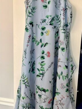 Banana Republic Light Blue Floral High-Low Dress
